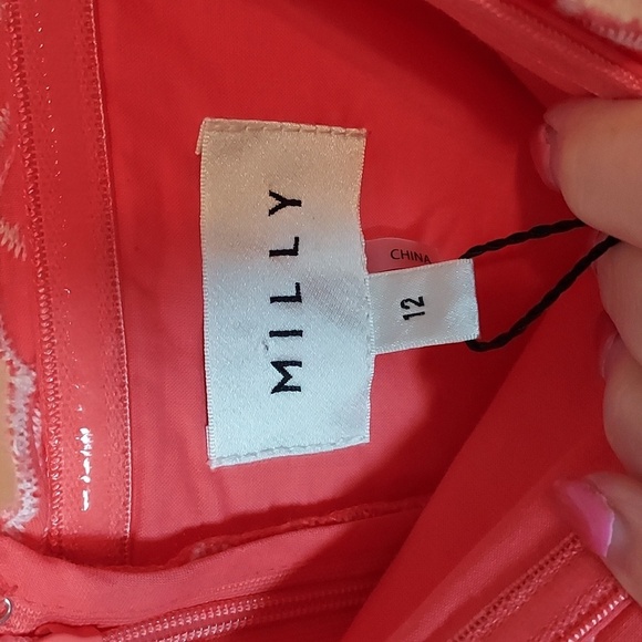 Milly Breanna Tournesol Eyelet Dress Coral - Picture 11 of 16